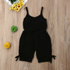 Children Summer Clothing 1-6Y Toddler Baby Girl Solid Romper Bib Pants Sleeveless Romper Overalls Outfits Cropped Jumpsuits KENNRICK