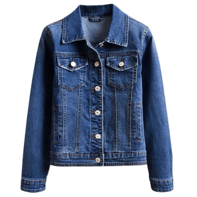Women's Casual Vintage Denim Coat Long-sleeve Jeans Jacket KENNRICK
