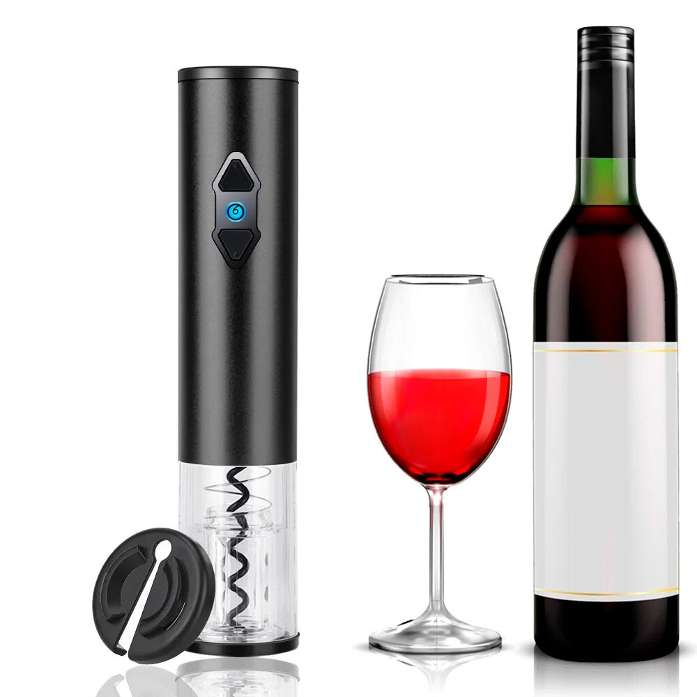 Electric Wine Opener Barware Accessories 2-in-1 Automatic Electric Wine Bottle Corkscrew Opener With Foil Cutter Kitchen Tools KENNRICK