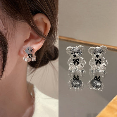 Cute Acrylic Candy Gummy Bear Dangle Earrings for Women Rainbow Bear CZ Hoop Earrings 2022 Korean Fashion Sweet Girl Jewelry KENNRICK
