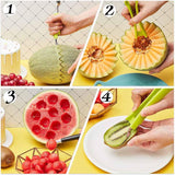 4 In 1 Watermelon Slicer Cutter Scoop Fruit Carving Knife Cutter Fruit Platter Fruit Dig Pulp Separator Kitchen Gadgets Acces KENNRICK