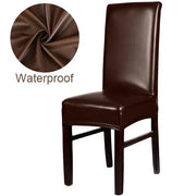 1/2/4/6 Pcs Waterproof PU Dining Chair Cover Solid Color Stretch Chair Protector Covers For Dinging Living Room KENNRICK