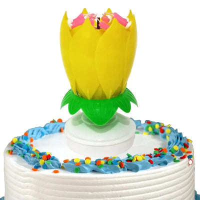 Lotus Candle Creative Rotating Musical Candle Singing Candle-Powered Spinning Cake Topper Reusable Birthday Candle Fits Any Size KENNRICK