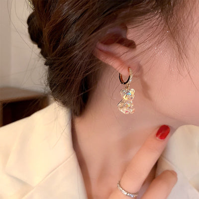Cute Acrylic Candy Gummy Bear Dangle Earrings for Women Rainbow Bear CZ Hoop Earrings 2022 Korean Fashion Sweet Girl Jewelry KENNRICK