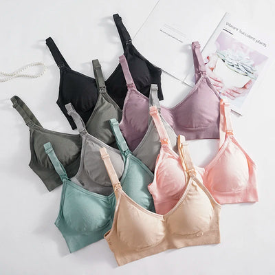 Plus Size Wireless Maternity Bra Front Open Gather Together Prevent Sagging Seamless 3D Breathable Comfortable Breastfeeding Bra KENNRICK