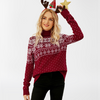 Women Snowflakes Christmas Sweater Knitted Jumpers Turtleneck Pullovers KENNRICK