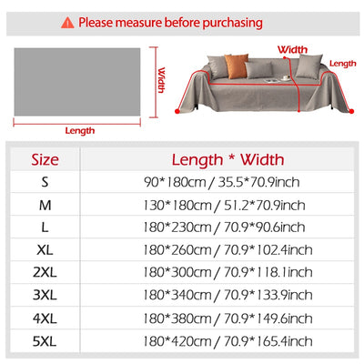 Waterproof Sofa Blanket Multipurpose Solid Color Furniture Cover Durable Fabric Dust-proof Anti-scratch Home Living Room Decor KENNRICK