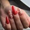 24pcs Valentine&#39;s Day Love Heart French Fake Nails Press on Nails Almond Ballerina False Nails Detachable Nail Tips KENNRICK