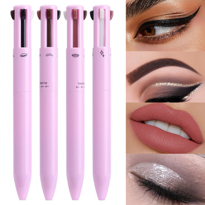 4 In 1  Eyebrow Pencil Lip Liner Highlighter Pen Waterproof Lasting Easy Color Sweat-Proof Eyeliner Makeup Pen Cosmetic Beauty KENNRICK