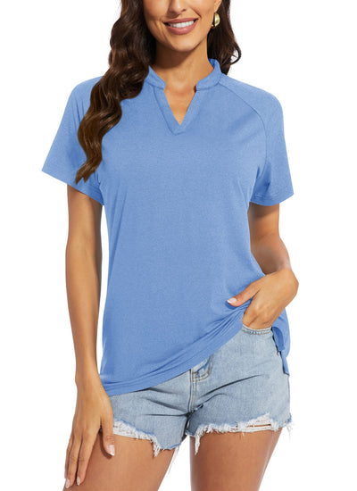 TACVASEN UPF 50+ V-neck Short Sleeve T-shirts Womens Sun/UV Protection T shirts Golf Tennis Outdoor Sports Fitness Pullover Tops KENNRICK