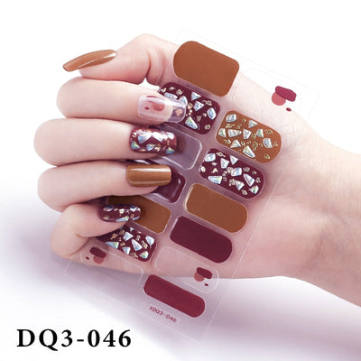 3D Black Nail Stickers Wholesale Supplise Full Cover Shiny Nail Art Stickers Self Adhesive Manicure Decor Stickers for Nails KENNRICK