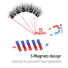 LEKOFO 8PCS 5 Magnetic eyelashes with 4 pairs magnets magnetic lashes natural Mink eye lashes with faux cils magnetique tweezers KENNRICK
