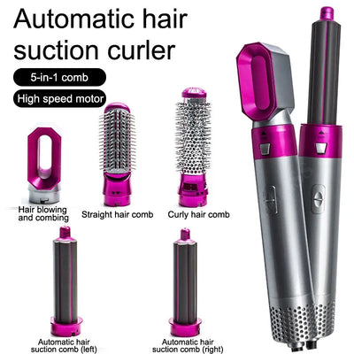 Hairdryer Comb A 5 In 1 Hot Air Comb For Curling And Straightening Hair Automatic Straight Hair Comb And Hair Dryer KENNRICK