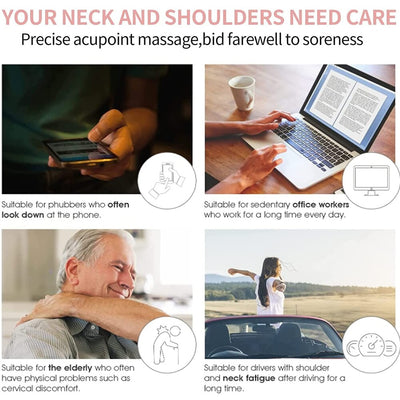Handheld Neck Shoulder Massager 6-Roller Cervical Spine Massager for Neck Shoulder Massage Relaxation &amp; Relieve Muscle Soreness KENNRICK