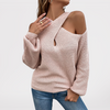 Criss-Cross Neck Knit Pullover Sweater KENNRICK