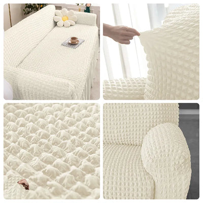 1/2/3/4 Seater Seersucker Sofa Covers Stretch Couch Cover Thick Corner Sofa Slipcover Protector For Home Elastic Armchair Cover KENNRICK