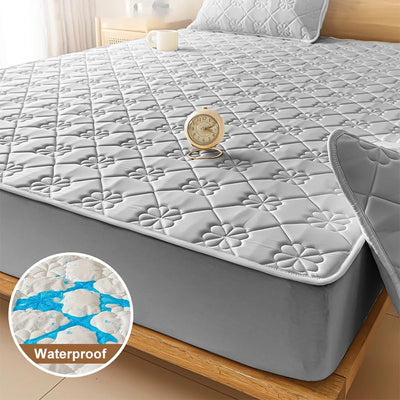 Waterproof Elastic Mattress Cover Bed Sheets Pad Protector Bed Cover Soft Queen King Solid Color Latex Mat Cover 150/160/180x200 KENNRICK