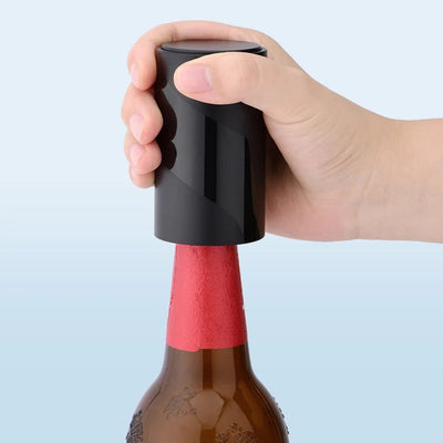 LMETJMA Automatic Beer Bottle Opener with Magnetic Cap Catcher Stainless Steel Beer Bottle Cap Opener Beer Press Opener KC0018 KENNRICK