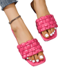 Weaving Square Toe Flat Sandals Soft Slippers KENNRICK
