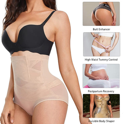 Women&#39;s Waist Trainer Body Shaper Tummy Control High Waist Flat Belly Panties Butt Lifter Shapewear Slimming Girdle Underwear KENNRICK