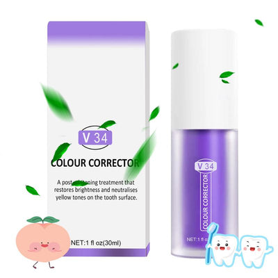 30ml V34 Purple Whitening Toothpaste Remove Stains Reduce Yellowing Care For Teeth Gums Fresh Breath Brightening Teeth 2023 KENNRICK