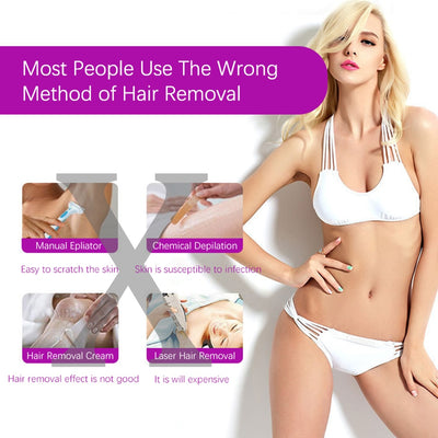 Professional Painless Hair Removal Kit Laser Touch Epilator Usb Rechargeable Body Face Leg Bikini Remove Depilador Shaver KENNRICK