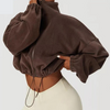 High Quality Thick Stylish Heavy Fleece Fabric Women Crop Top Hoodies Round Neck Women Hoodies KENNRICK
