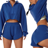 Women Sports Wear Crop Top Hoodies Comfortable Cotton Polyester Material Fitness Yoga Wear Hoodies KENNRICK