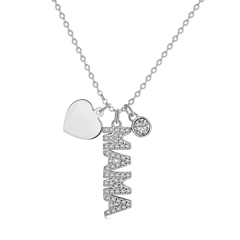 Mom's 18K 925 Plated Gold Cubic Zirconia Necklaces
