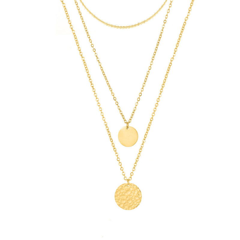 Copy of 18K Gold Plated Round Shell Pendant Necklace KENNRICK