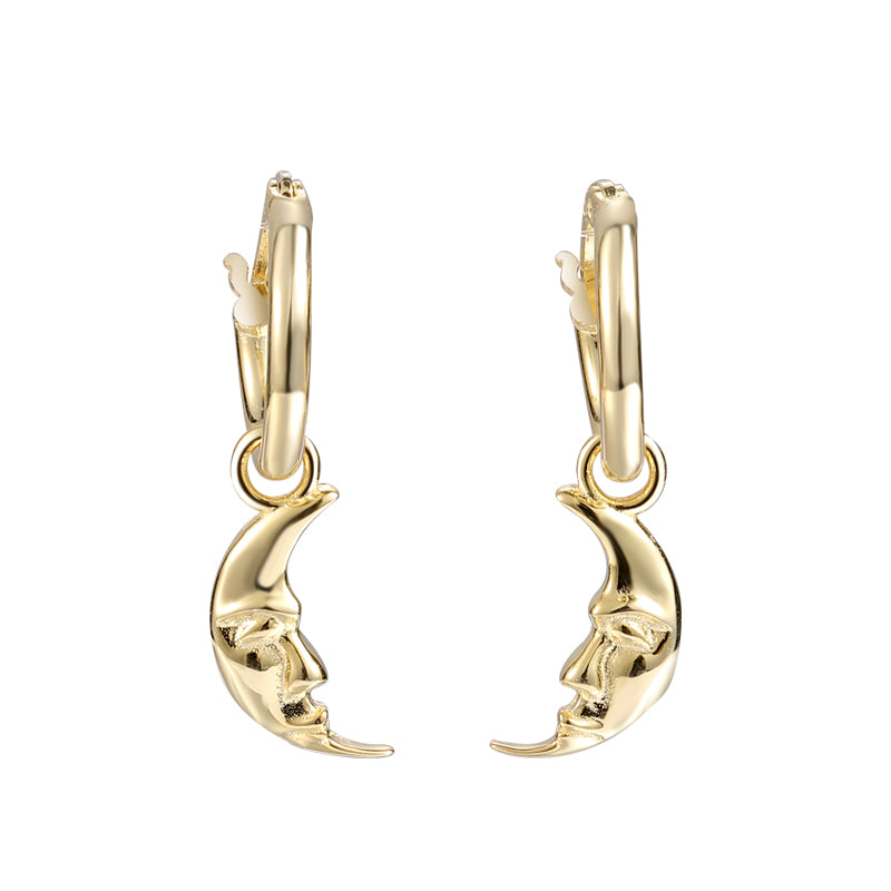 18K Drop Rhombus Gold 925 Plated Earrings Hoop
