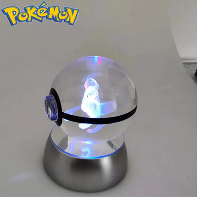 Led Light 3d Crystal Ball Pokemon Pikachu Pokeball KENNRICK