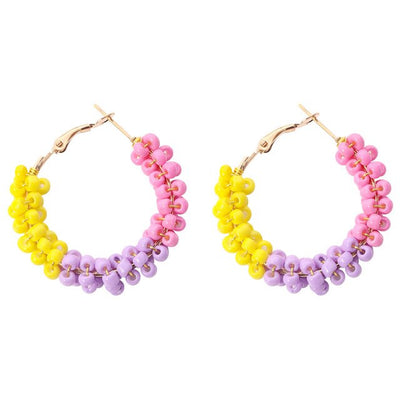 Fashion Boho Earrings For Women Colorful Style Sweet Flower Earrings Jewelry Spring Summer Floral Beaded Earrings Accessories KENNRICK