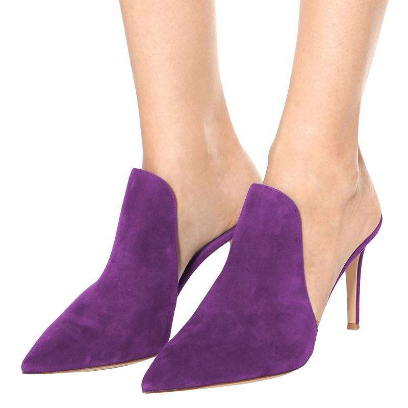 Copy of Pointed Toe Stiletto Mules Pumps High Heels KENNRICK