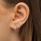 gold cubic zirconia huggie hoop earrings KENNRICK