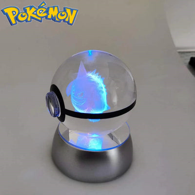 Led Light 3d Crystal Ball Pokemon Pikachu Pokeball KENNRICK