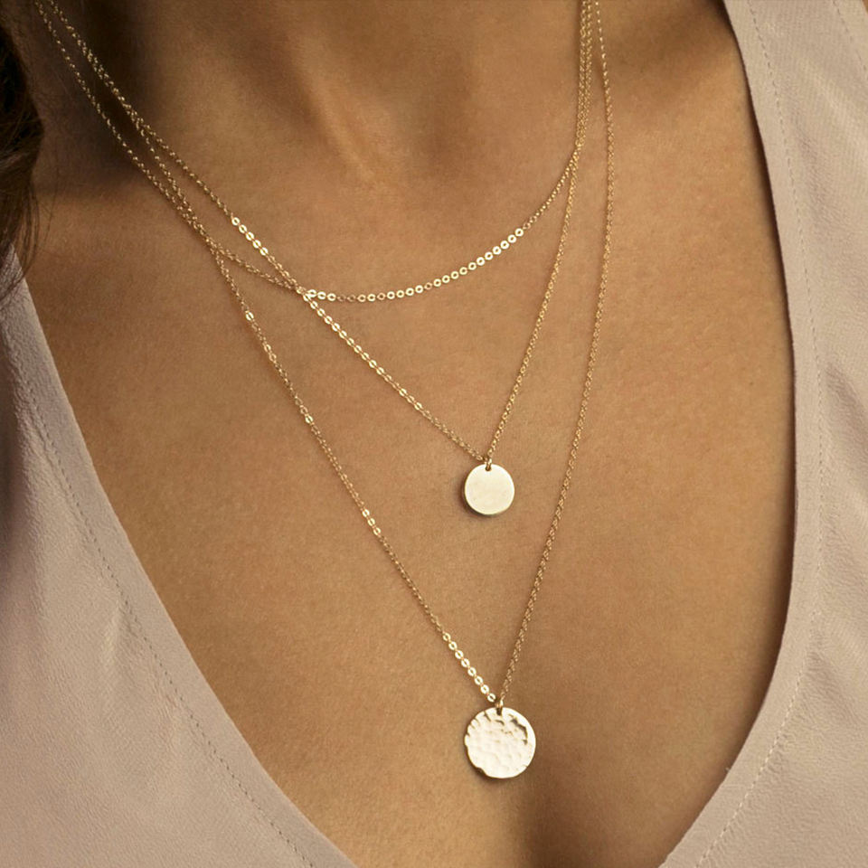 Stainless Steel Layered 14K Gold Necklace