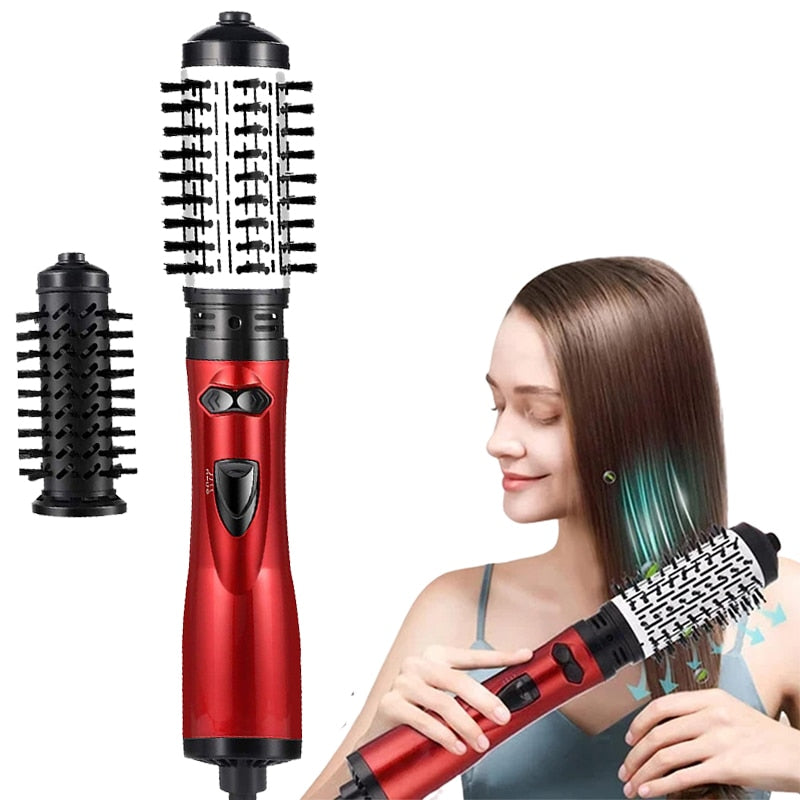 Rotating Hair Dryer Curler Straightener Hair Brush Comb KENNRICK
