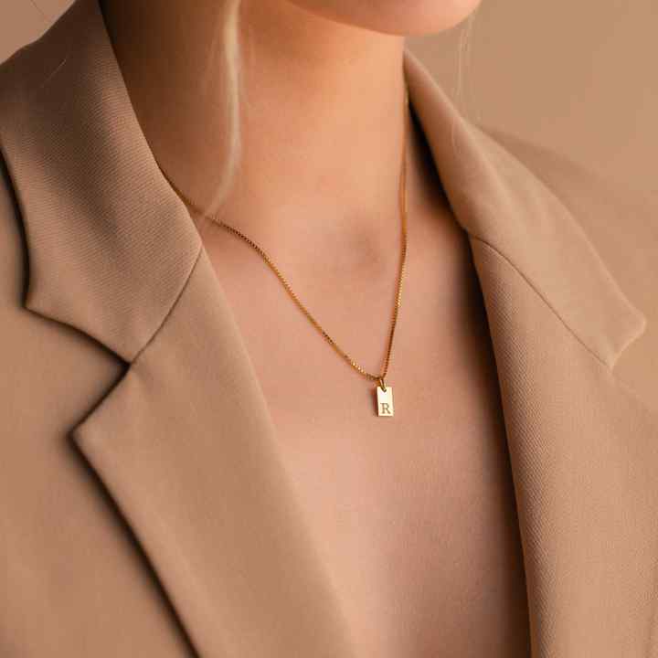 18K Gold Plated Stainless Steel Jewelry Letter Pendant Necklaces
