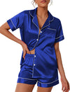 Short Sleeve Sleepwear Satin Soft Silk Short Pajama KENNRICK