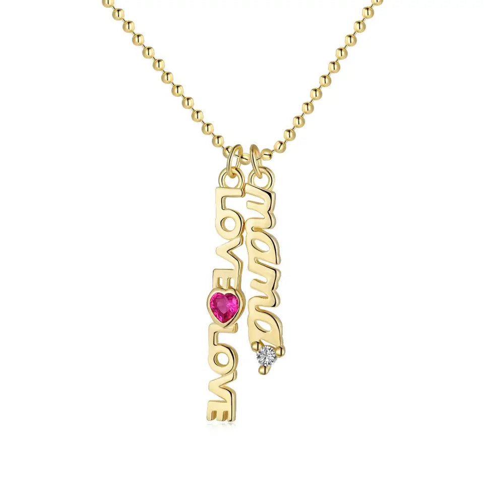 Mother's Cubic 925 Zirconia 18K Gold Necklaces