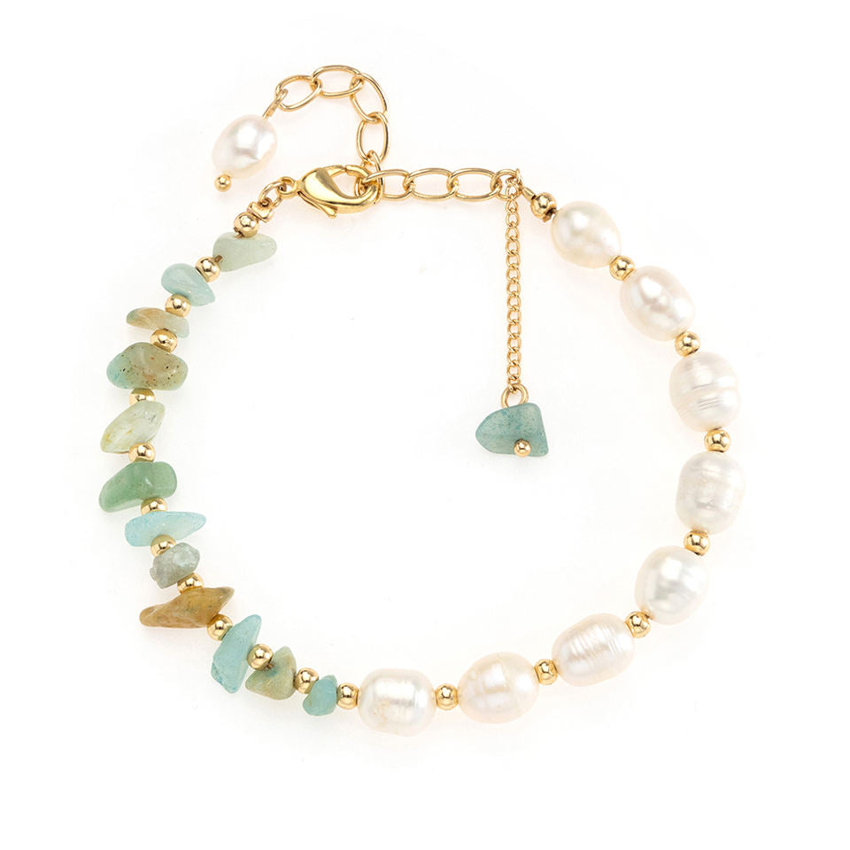 Pearl Amethyst quartz Stone Bracelets