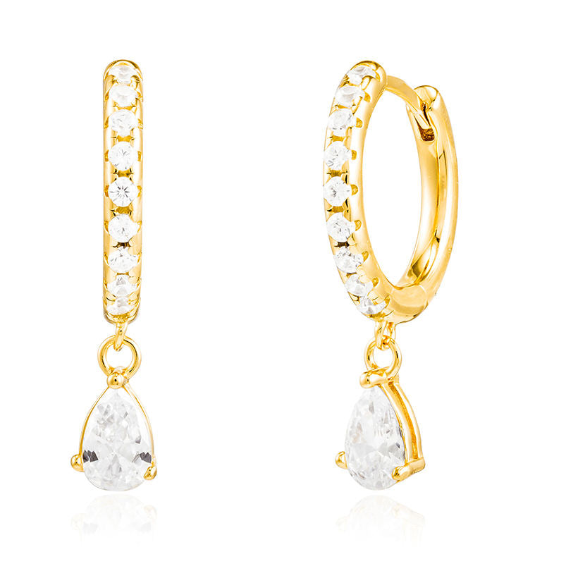 Copy of Drop huggie pearl gold plated earrings KENNRICK