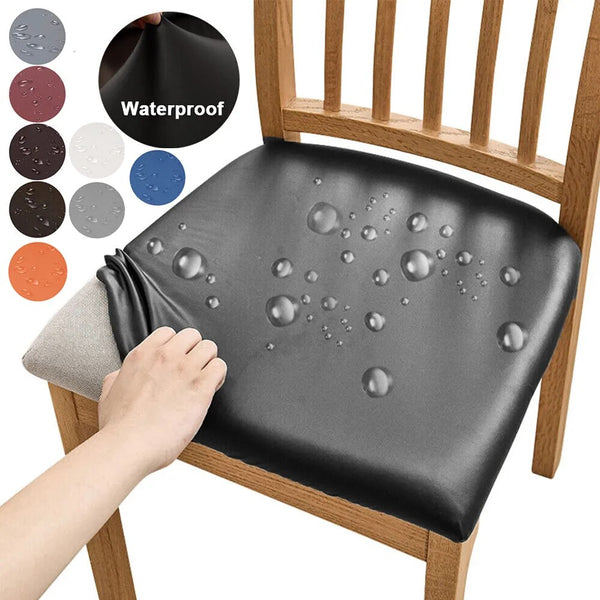 Slipcover PU Leather Square Cushion Waterproof Seat Chair Cover KENNRICK