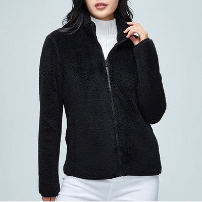 2022 Women&#39;s Winter Warm Faux Fur Coat Zipper Plush Hooded Cardigan Loose Jacket Plus Size Hood Sweat-shirt Outwear Overcoat HESAXY