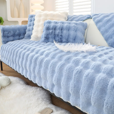 2023 New Thicken Rabbit Plush Sofa Slipcover Universal Non-slip Soft Sofa Towel Couch Cushion for Living Room Modern Home Decor HESAXY