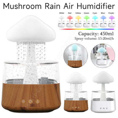 Air Humidifier Rain Cloud Night Light Aromatherapy Essential Oil Diffuser Relaxing Humidifier with Calming Water Drops Sounds KENNRICK
