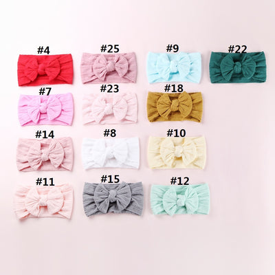 Baby Headband For Girls Elastic Knit Children Baby Bows Soft Nylon Kids Headwear KENNRICK