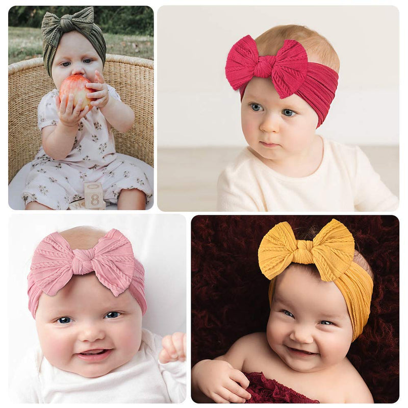 Baby Headband For Girls Elastic Knit Children Baby Bows Soft Nylon Kids Headwear KENNRICK