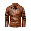 Men PU Leather Coats Jacket HESAXY